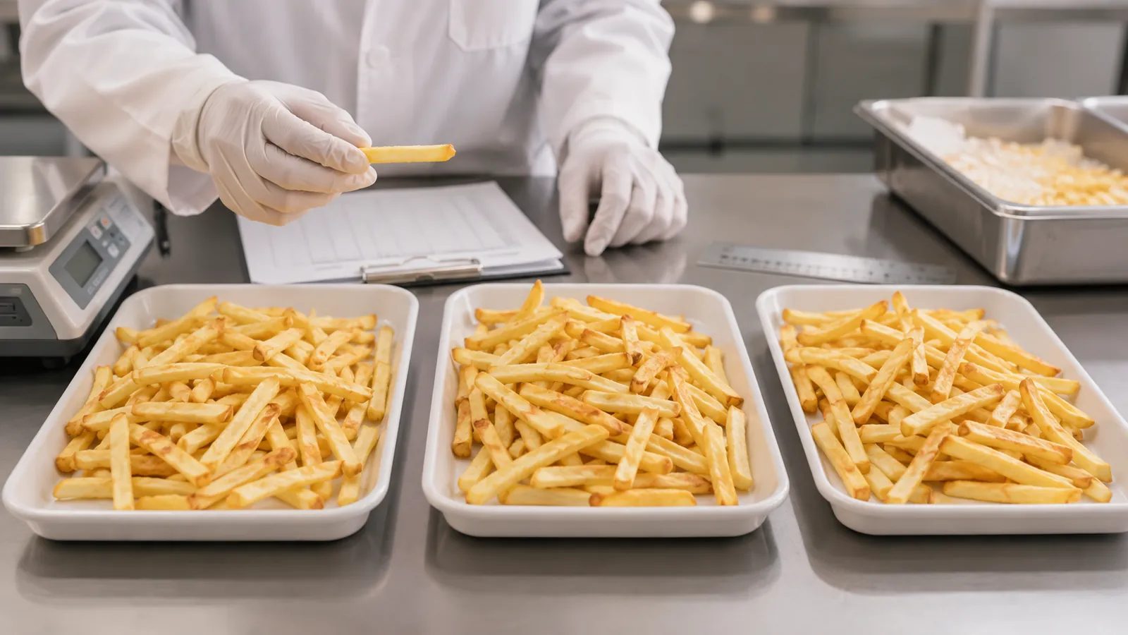 Junsheng frozen French fries batches compared against the approved specification in quality review